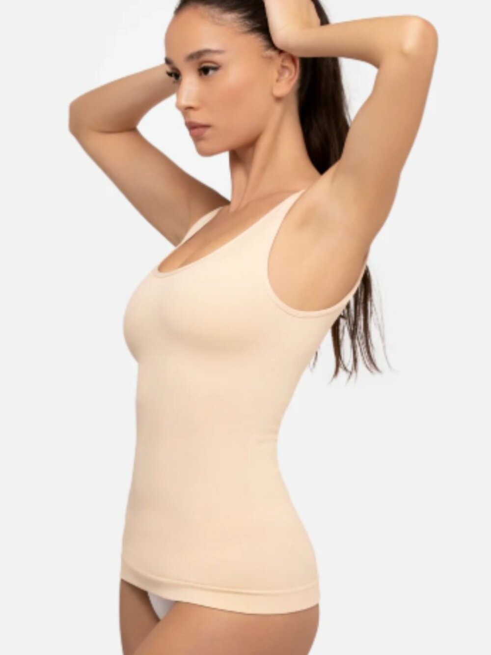 Underoutfit Women’s Plus Size 2XL 691 Shaping Tank Cami Shapewear Sand Beige